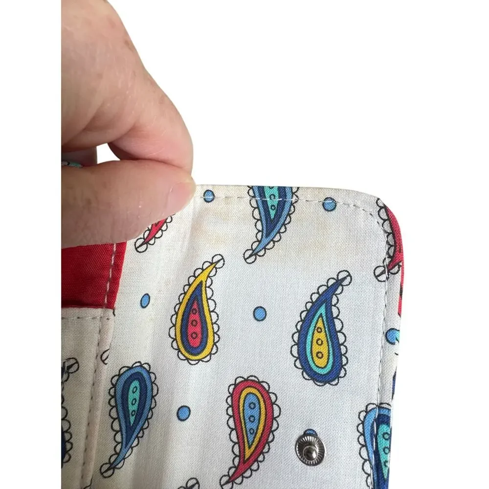 Vera Bradley Shoulder Bag Wallet Set Marina Paisley Quilted Retired Print Purse - Picture 10 of 11